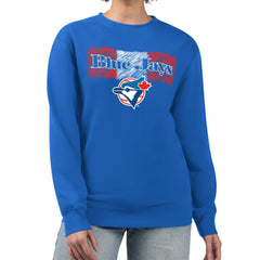 Toronto Blue Jays Starter Women's Team Color Shading Fleece Pullover Sweatshirt - Royal Pullover