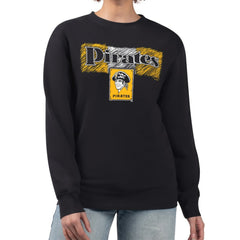 Pittsburgh Pirates Starter Women's Team Color Shading Fleece Pullover Sweatshirt - Black Pullover