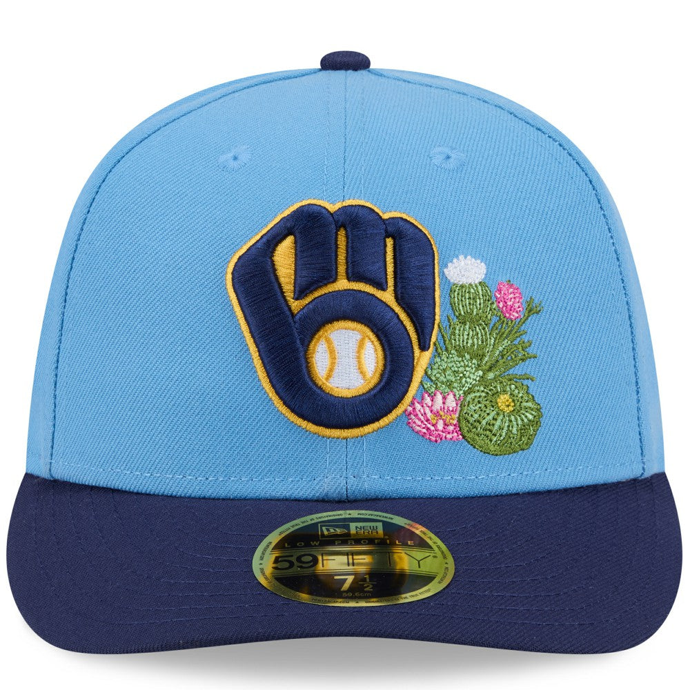 Milwaukee Brewers New Era 2026 Spring Training Low Profile 59FIFTY Fitted Hat - Light Blue/Navy Hats