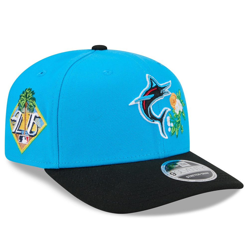 Miami Marlins New Era 2026 Spring Training 9SEVENTY Adjustable Hat - Blue/Black Hats