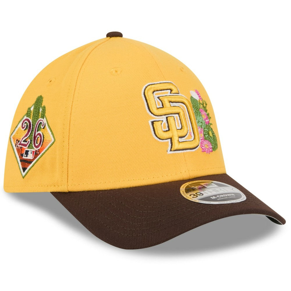 San Diego Padres New Era 2026 Spring Training M-Crown 39THIRTY Flex Hat - Gold/Brown Hats