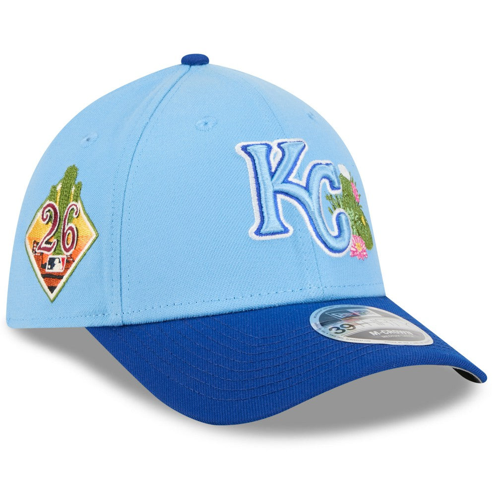 Kansas City Royals New Era 2026 Spring Training M-Crown 39THIRTY Flex Hat - Light Blue/Royal Hats