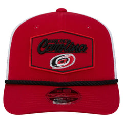 NHL Carolina Hurricanes New Era Team Patch Basic 9SEVENTY Adjustable Trucker Hat - Red/White