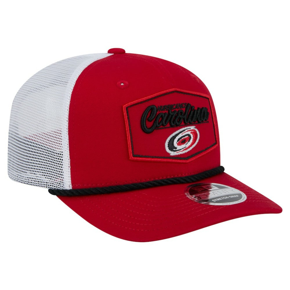 NHL Carolina Hurricanes New Era Team Patch Basic 9SEVENTY Adjustable Trucker Hat - Red/White