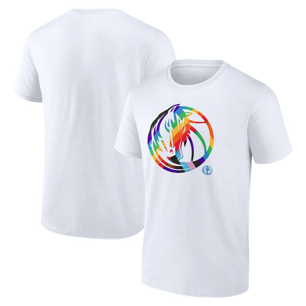 Dallas Mavericks Team Logo Pride T-Shirt White