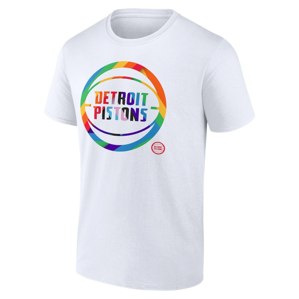 Detroit Pistons Team Logo Pride T-Shirt White