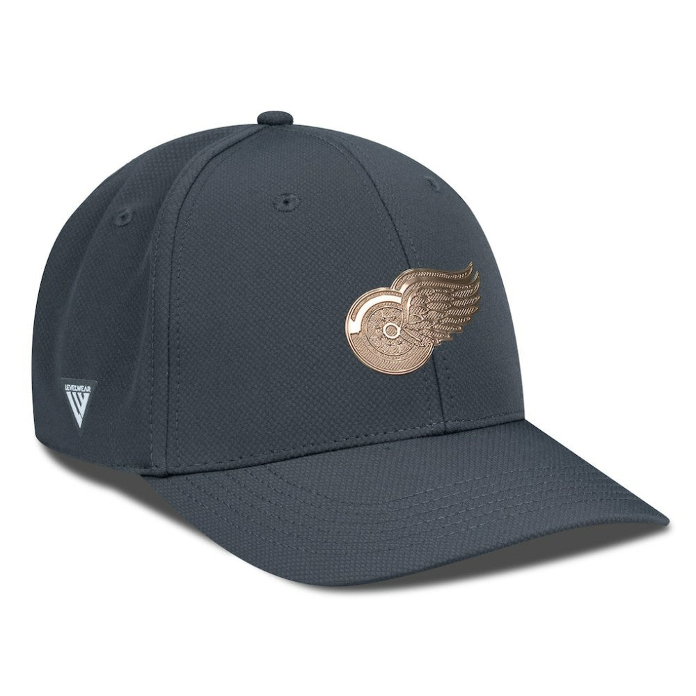 NHL Detroit Red Wings Levelwear Rise Copper Insignia Flex Hat - Charcoal