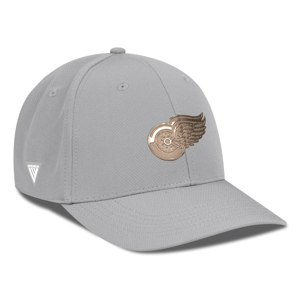 NHL Detroit Red Wings Levelwear Rise Copper Insignia Flex Hat - Gray