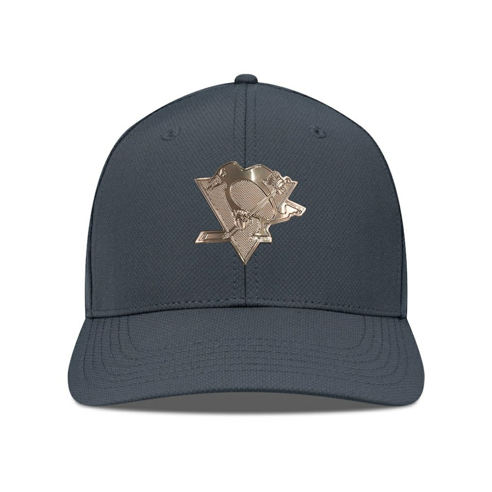 NHL Pittsburgh Penguins Levelwear Rise Copper Insignia Flex Hat - Charcoal