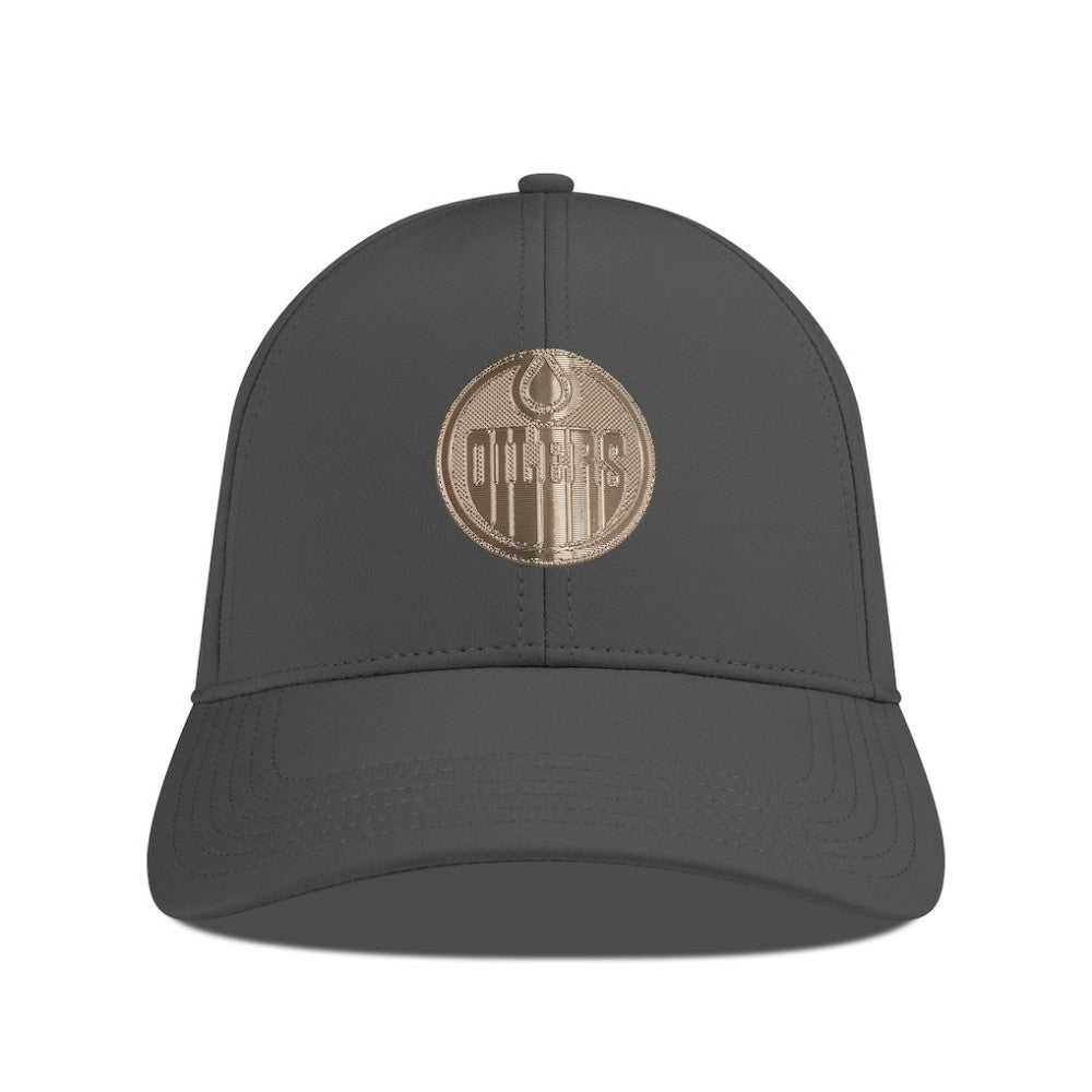 NHL Edmonton Oilers Levelwear Ascend Copper Insignia Vented Adjustable Hat - Charcoal
