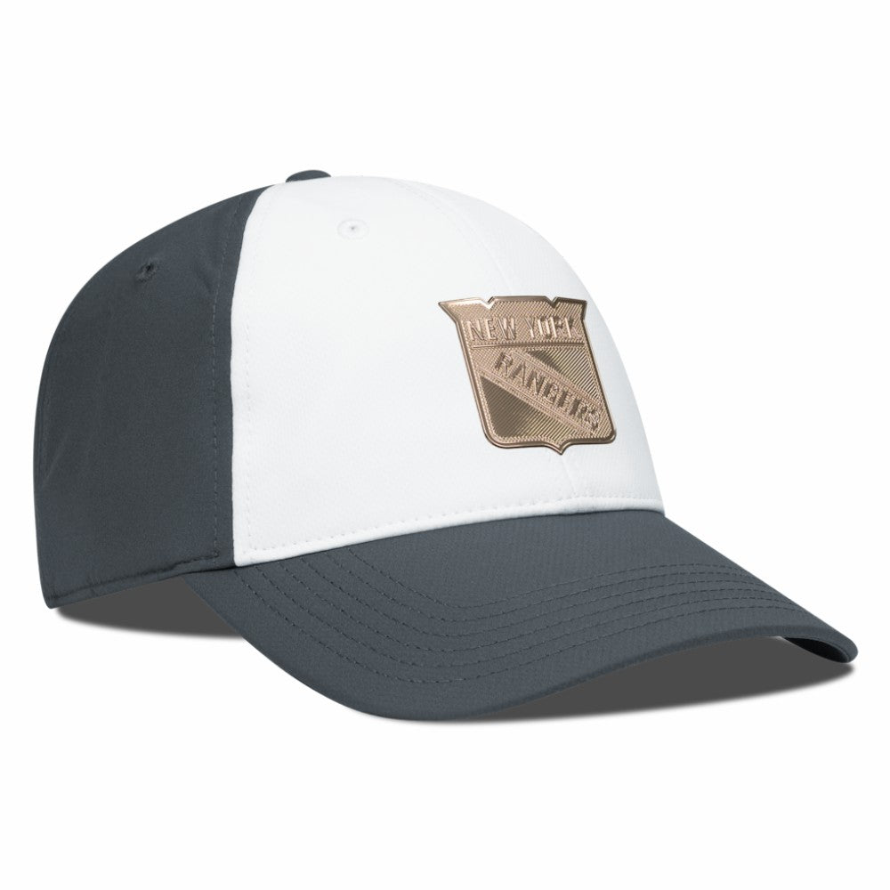 NHL New York Rangers Levelwear Endure Copper Insignia Adjustable Hat - White/Charcoal