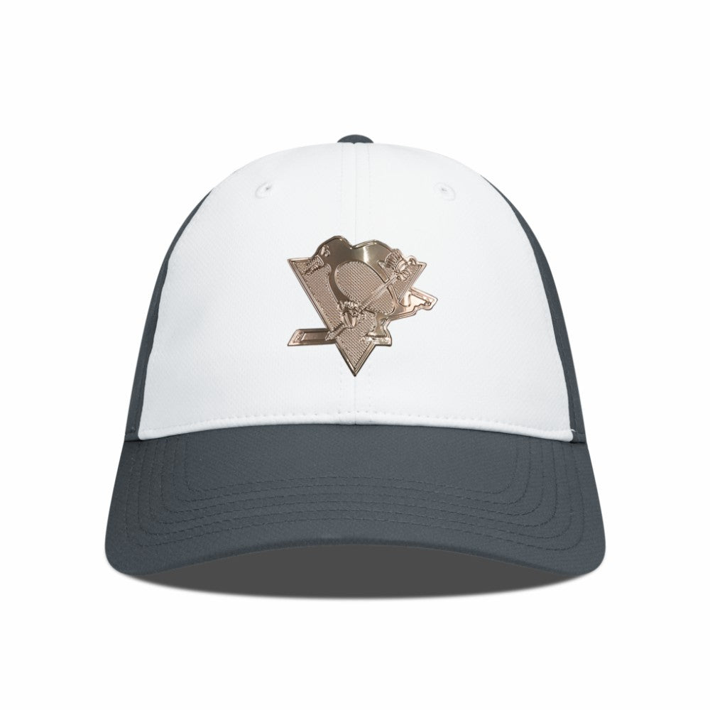 NHL Pittsburgh Penguins Levelwear Endure Copper Insignia Adjustable Hat - White/Charcoal
