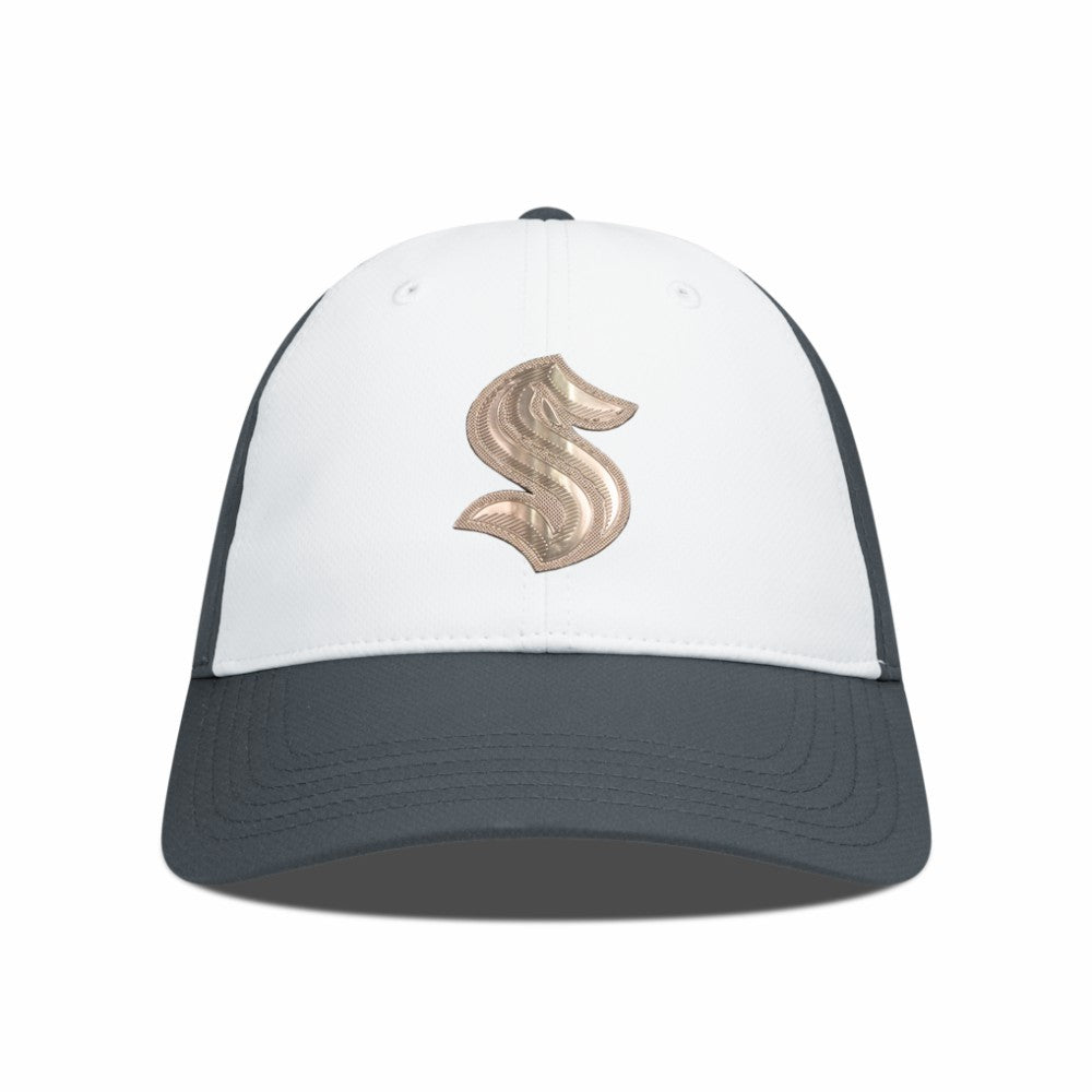 NHL Seattle Kraken Levelwear Endure Copper Insignia Adjustable Hat - White/Charcoal