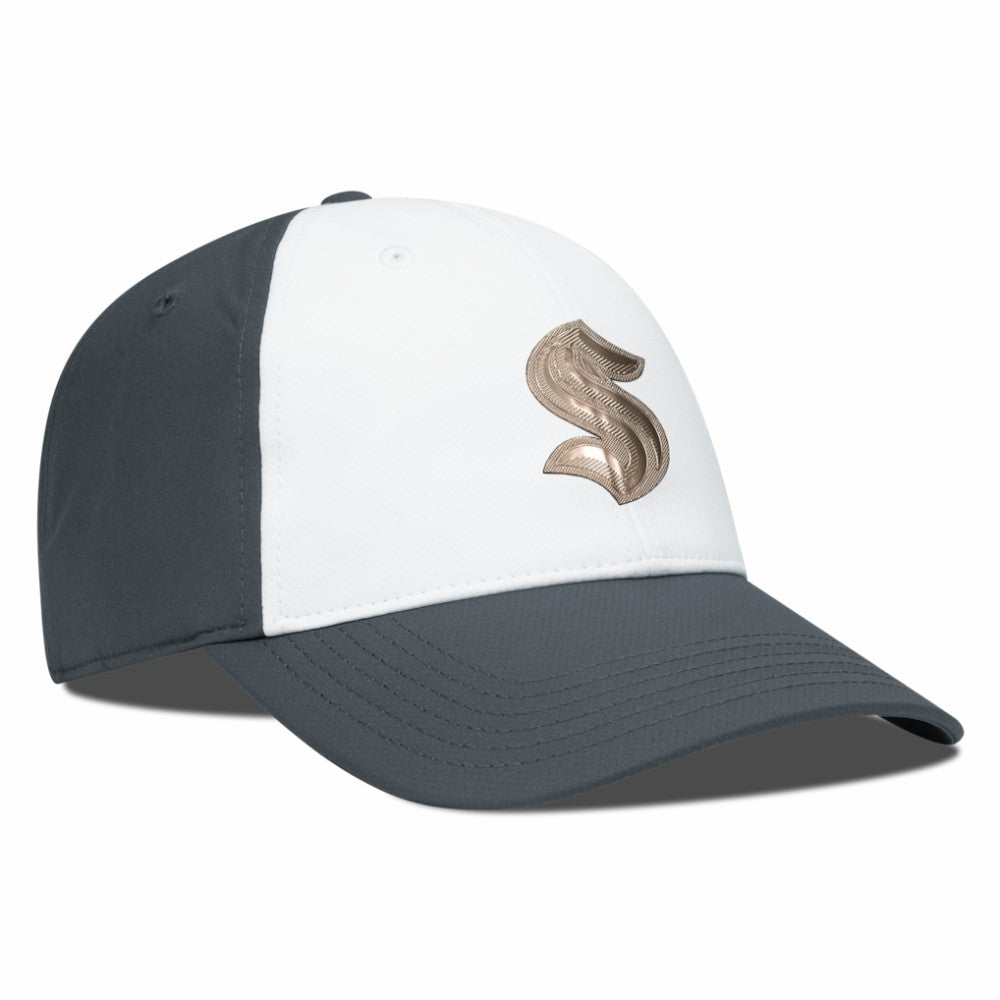 NHL Seattle Kraken Levelwear Endure Copper Insignia Adjustable Hat - White/Charcoal