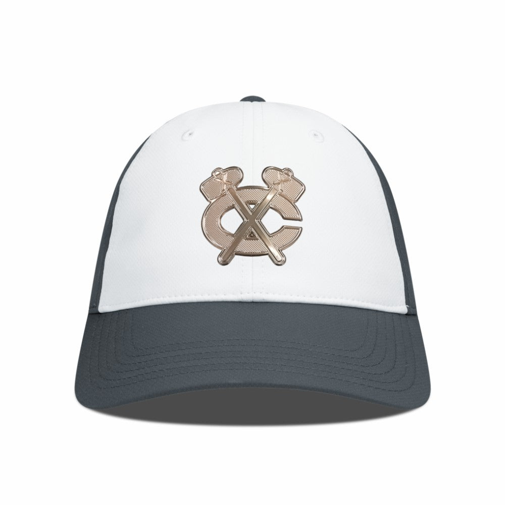 NHL Chicago Blackhawks Levelwear Endure Copper Insignia Adjustable Hat - White/Charcoal