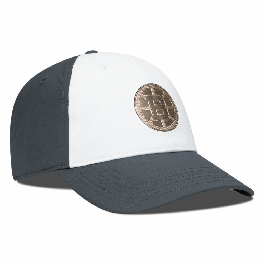 NHL Boston Bruins Levelwear Endure Copper Insignia Adjustable Hat - White/Charcoal