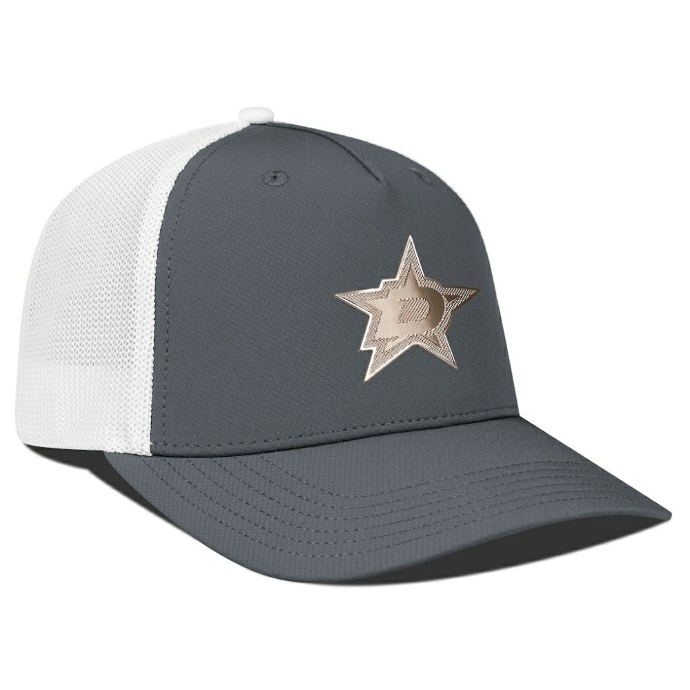 NHL Dallas Stars Levelwear Signal Copper Insignia Trucker Adjustable Hat - Charcoal/White