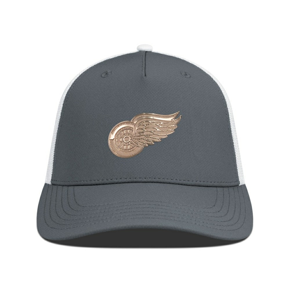NHL Detroit Red Wings Levelwear Signal Copper Insignia Trucker Adjustable Hat - Charcoal/White