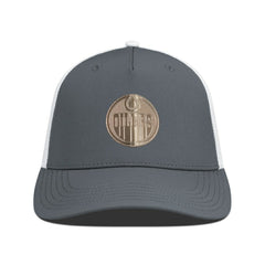 NHL Edmonton Oilers Levelwear Signal Copper Insignia Trucker Adjustable Hat - Charcoal/White