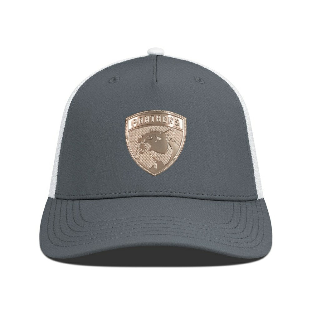 NHL Florida Panthers Levelwear Signal Copper Insignia Trucker Adjustable Hat - Charcoal/White