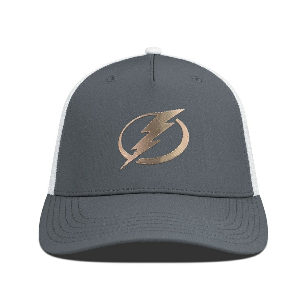 NHL Tampa Bay Lightning Levelwear Signal Copper Insignia Trucker Adjustable Hat - Charcoal/White