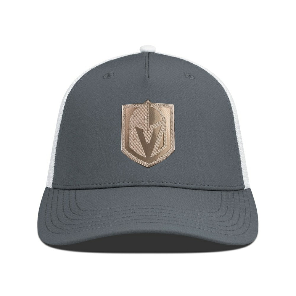 NHL Vegas Golden Knights Levelwear Signal Copper Insignia Trucker Adjustable Hat - Charcoal/White