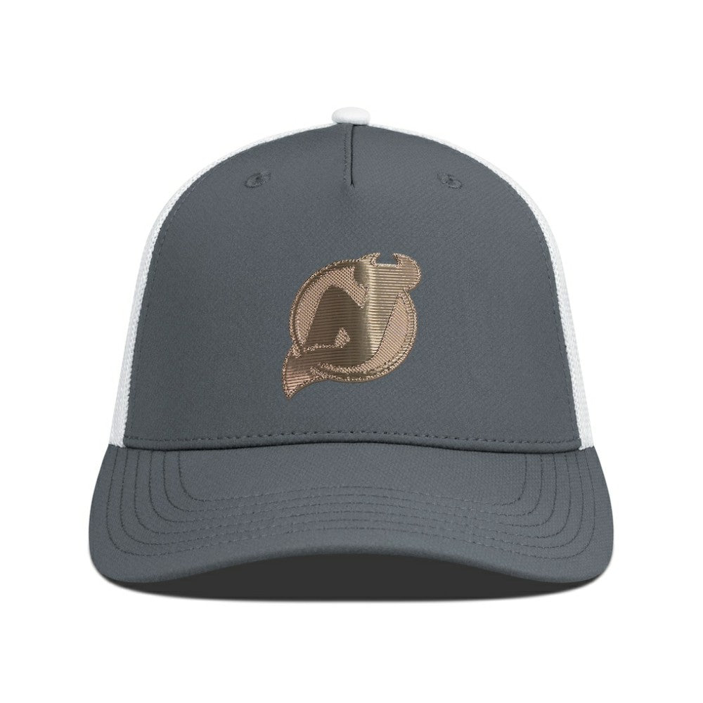 NHL New Jersey Devils Levelwear Signal Copper Insignia Trucker Adjustable Hat - Charcoal/White
