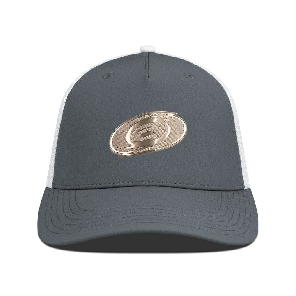 NHL Carolina Hurricanes Levelwear Signal Copper Insignia Trucker Adjustable Hat - Charcoal/White