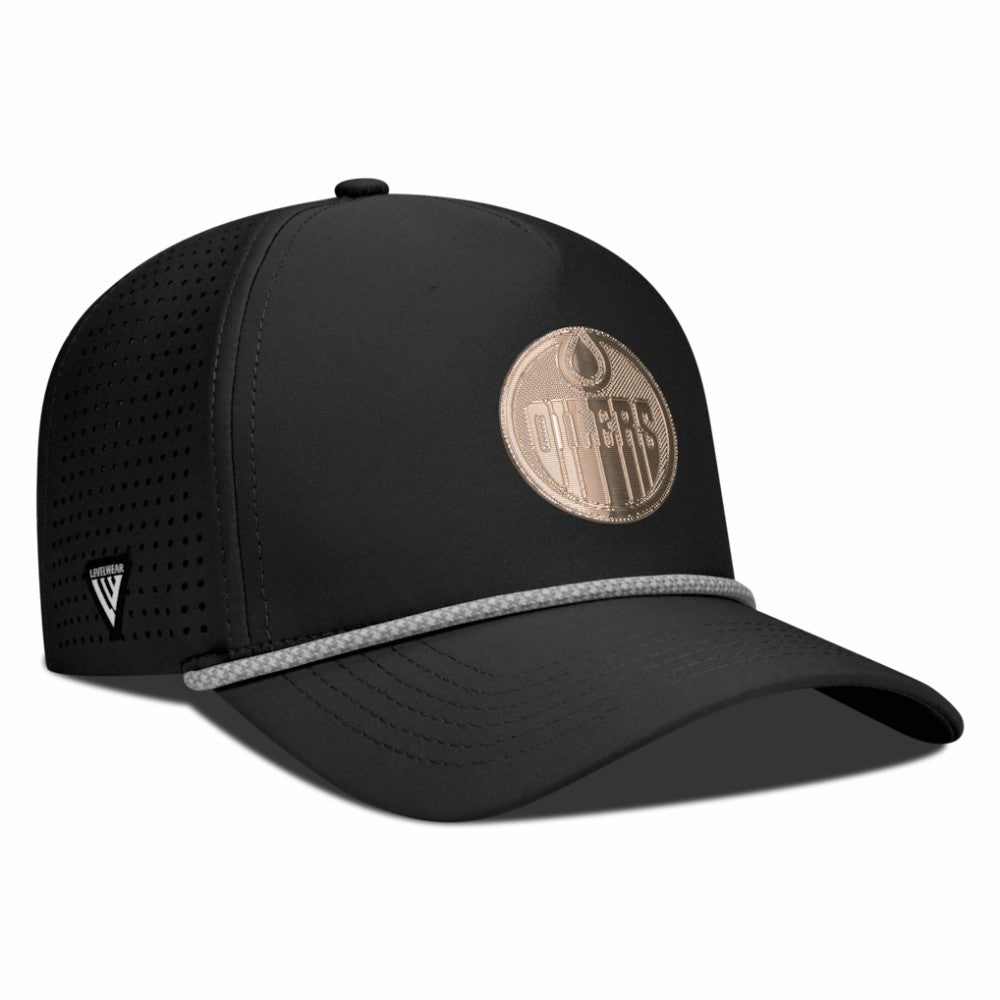 NHL Edmonton Oilers Levelwear Gordon Copper Insignia Vented Adjustable Hat - Black
