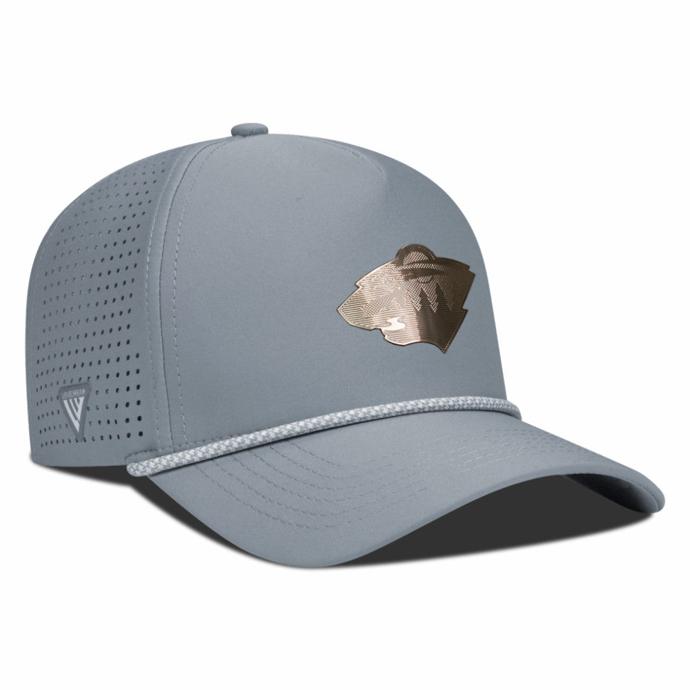 NHL Minnesota Wild Levelwear Gordon Copper Insignia Vented Adjustable Hat - Gray