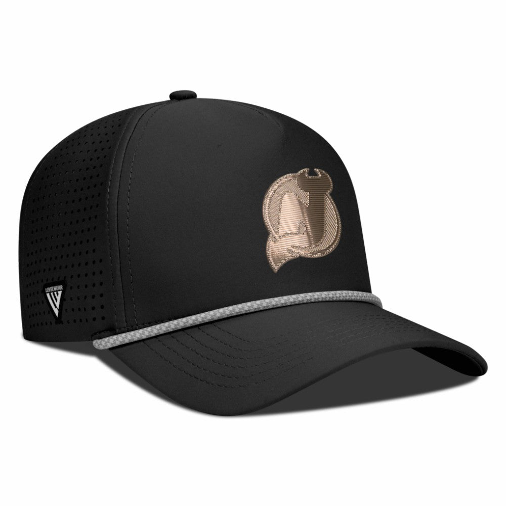 NHL New Jersey Devils Levelwear Gordon Copper Insignia Vented Adjustable Hat - Black