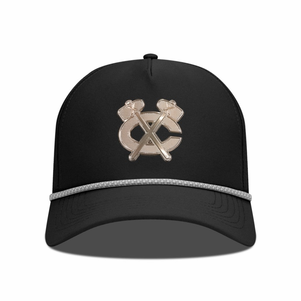 NHL Chicago Blackhawks Levelwear Gordon Copper Insignia Vented Adjustable Hat - Black