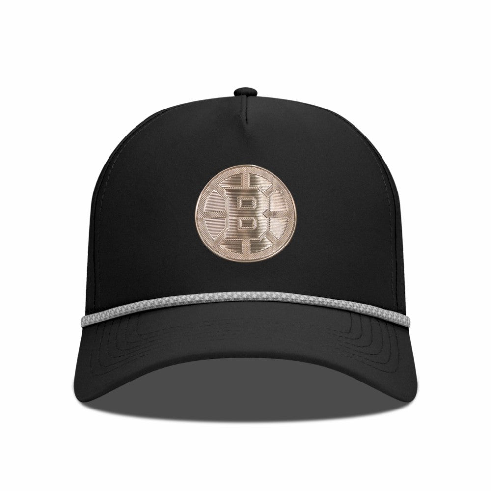 NHL Boston Bruins Levelwear Gordon Copper Insignia Vented Adjustable Hat - Black