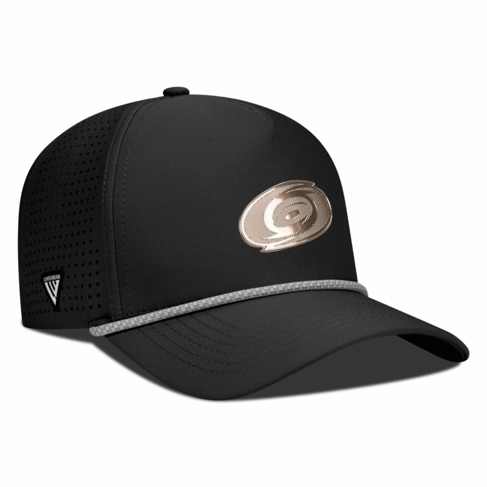 NHL Carolina Hurricanes Levelwear Gordon Copper Insignia Vented Adjustable Hat - Black