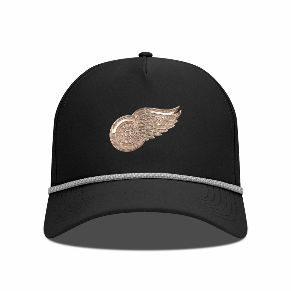 NHL Detroit Red Wings Levelwear Gordon Copper Insignia Vented Adjustable Hat - Black