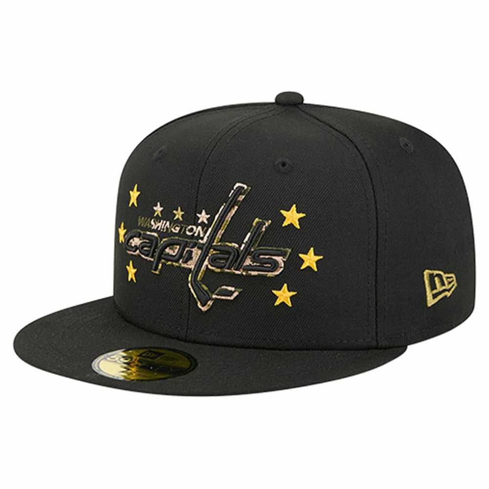 NHL Washington Capitals New Era Military Appreciation Digital Camo Stars 59FIFTY Fitted Hat - Black
