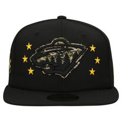 NHL Minnesota Wild New Era Military Appreciation Digital Camo Stars 59FIFTY Fitted Hat - Black