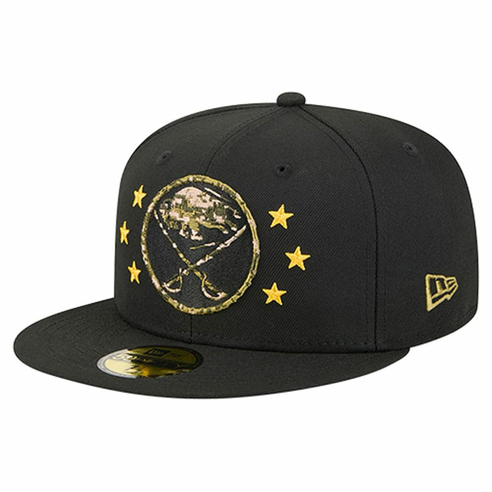 NHL Buffalo Sabres New Era Military Appreciation Digital Camo Stars 59FIFTY Fitted Hat - Black