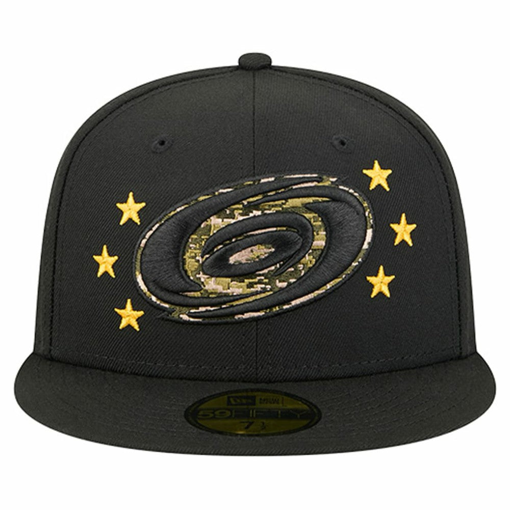 NHL Carolina Hurricanes New Era Military Appreciation Digital Camo Stars 59FIFTY Fitted Hat - Black