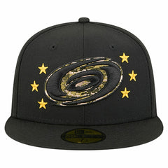 NHL Carolina Hurricanes New Era Military Appreciation Digital Camo Stars 59FIFTY Fitted Hat - Black