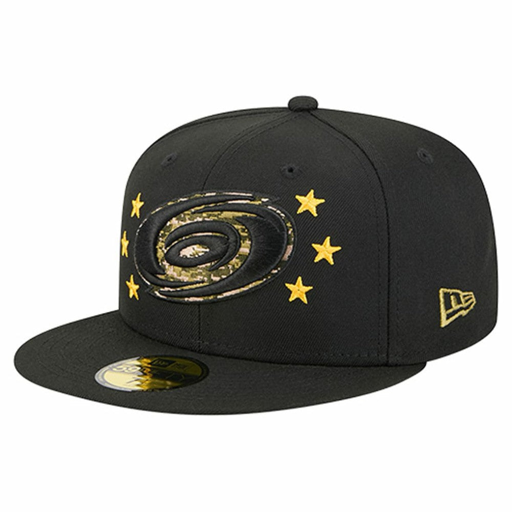 NHL Carolina Hurricanes New Era Military Appreciation Digital Camo Stars 59FIFTY Fitted Hat - Black