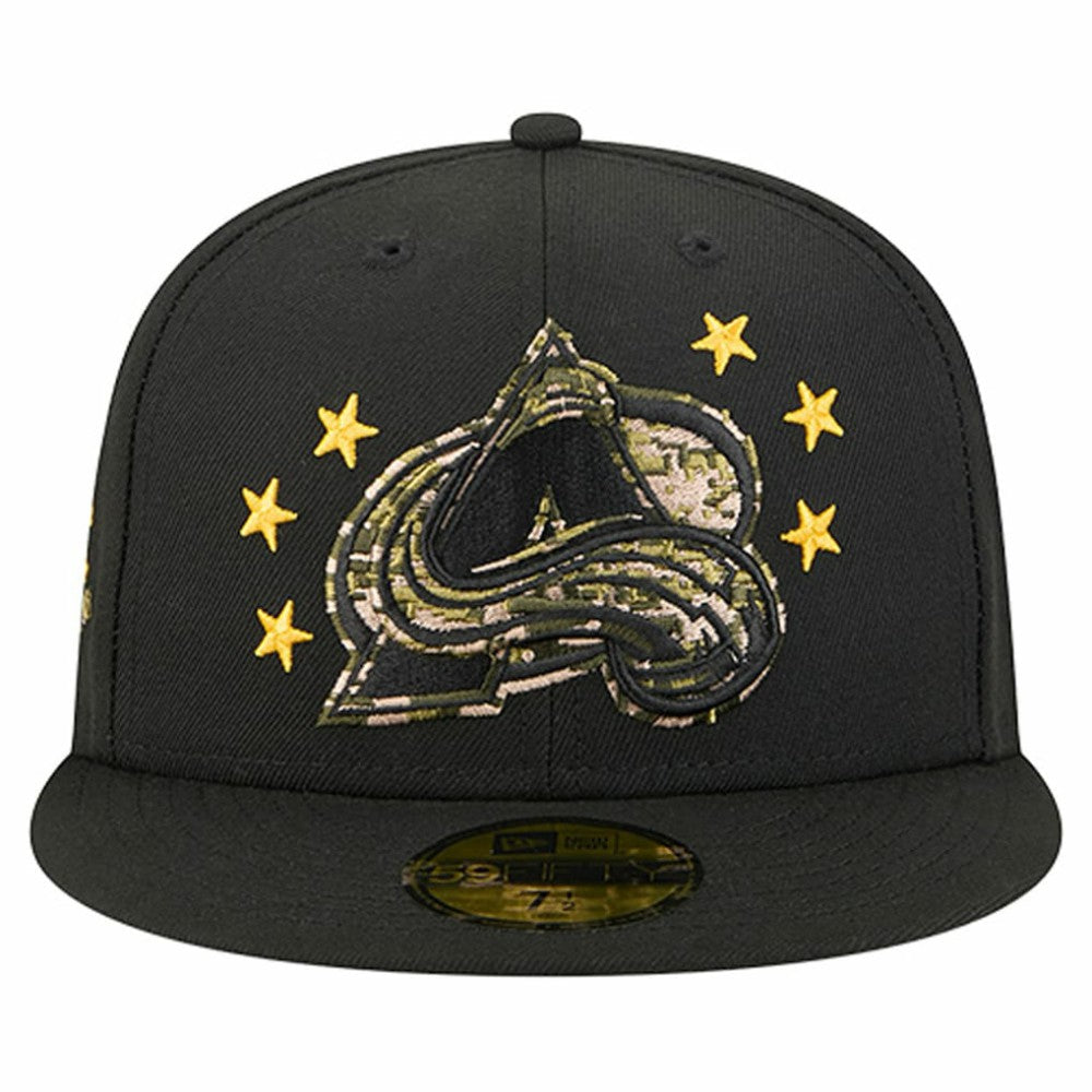 NHL Colorado Avalanche New Era Military Appreciation Digital Camo Stars 59FIFTY Fitted Hat - Black