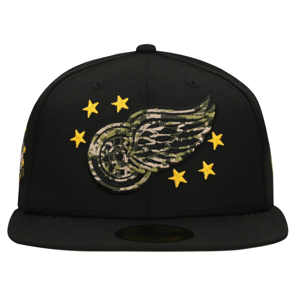 NHL Detroit Red Wings New Era Military Appreciation Digital Camo Stars 59FIFTY Fitted Hat - Black