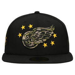 NHL Detroit Red Wings New Era Military Appreciation Digital Camo Stars 59FIFTY Fitted Hat - Black