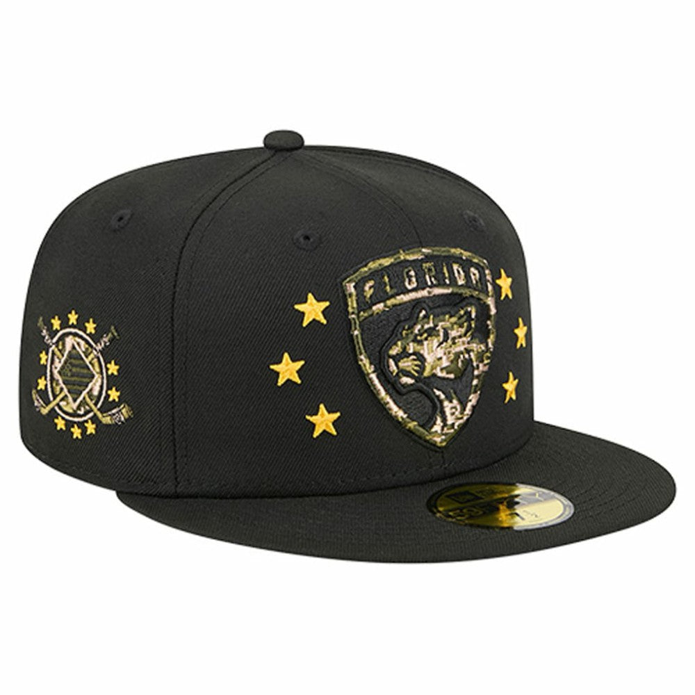 NHL Florida Panthers New Era Military Appreciation Digital Camo Stars 59FIFTY Fitted Hat - Black