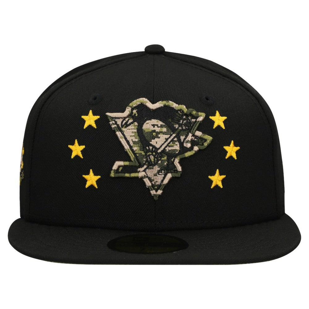 NHL Pittsburgh Penguins New Era Military Appreciation Digital Camo Stars 59FIFTY Fitted Hat - Black