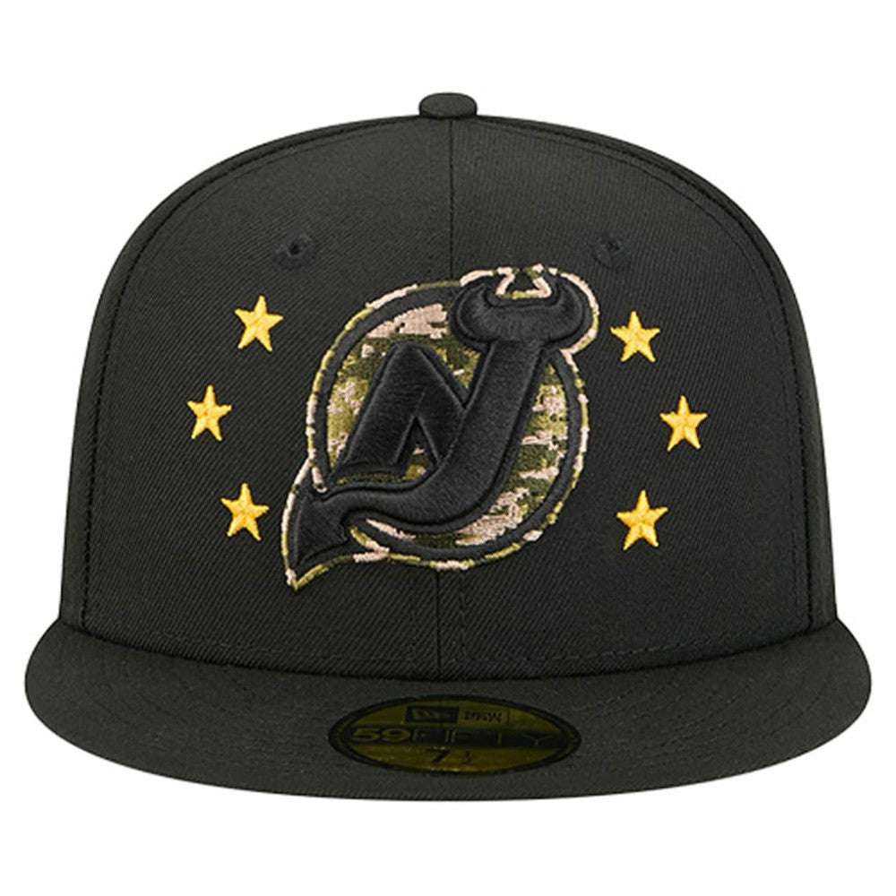 NHL New Jersey Devils New Era Military Appreciation Digital Camo Stars 59FIFTY Fitted Hat - Black