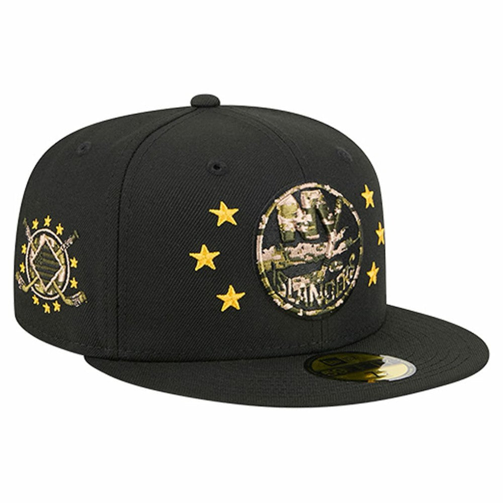 NHL New York Islanders New Era Military Appreciation Digital Camo Stars 59FIFTY Fitted Hat - Black