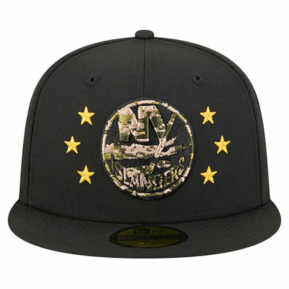 NHL New York Islanders New Era Military Appreciation Digital Camo Stars 59FIFTY Fitted Hat - Black