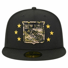 NHL New York Rangers New Era Military Appreciation Digital Camo Stars 59FIFTY Fitted Hat - Black